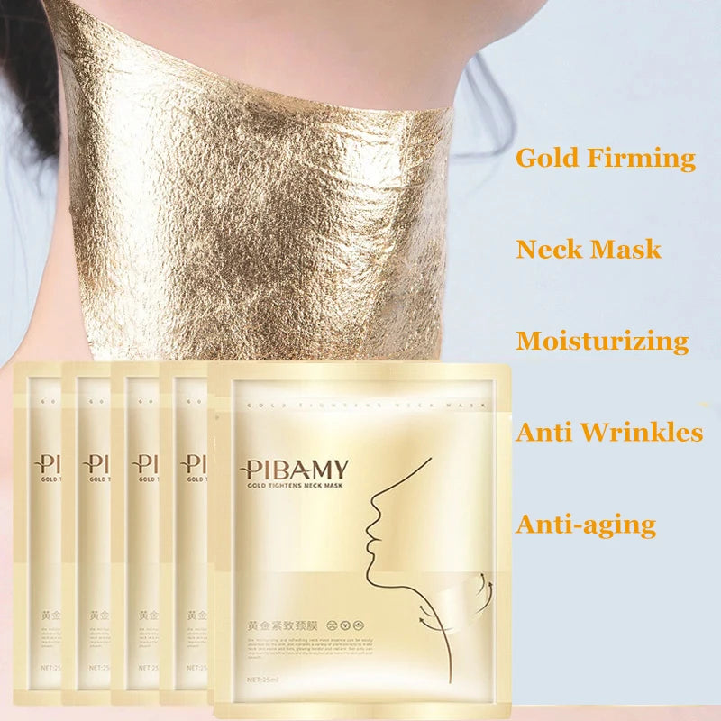 Gold Firming Neck Mask Moisturizing Anti Wrinkles Anti-aging skincare Neck Masks Beauty Necks Skin Care Products Qme Default Title