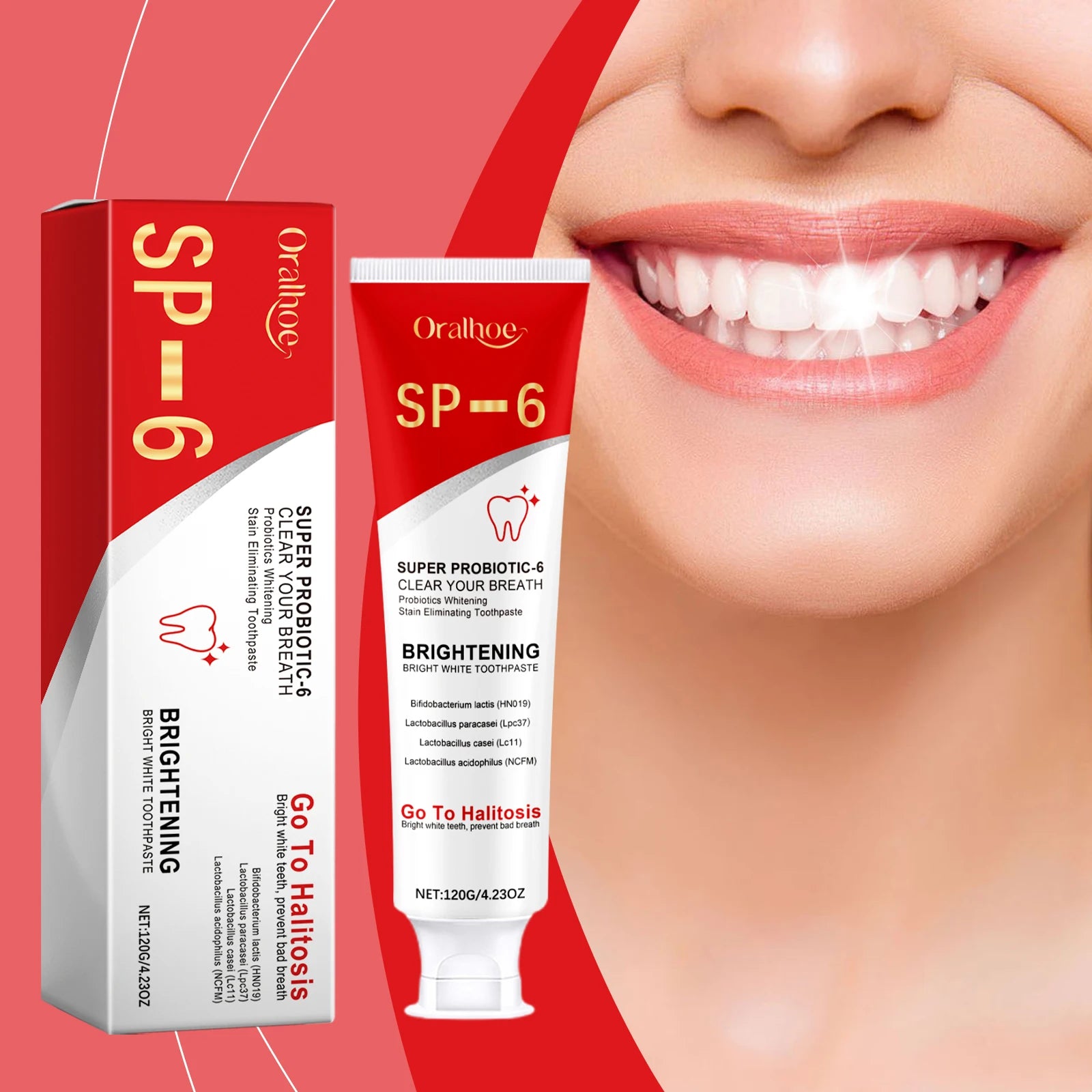 SP6 Probiotic Toothpaste Whitening Teeth Cleaning Dental Plaque Qme