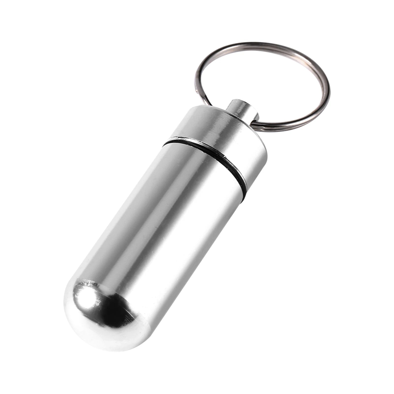 Medicine Perfume Container Travel Pill Box WaterProof Mini Keychain Tablet Storage Box Case Medicine Perfume Container Qme silver