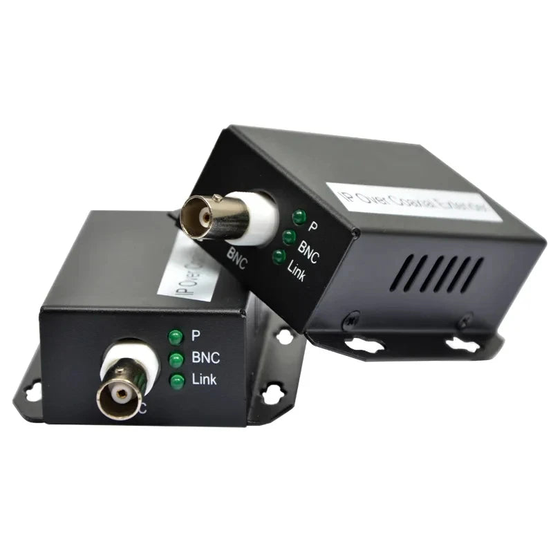 1Pair Ethernet IP Extender Over Coax HD Network Kit EoC Coaxial Cable Transmission Extender for Security CCTV Cameras Qme Without power