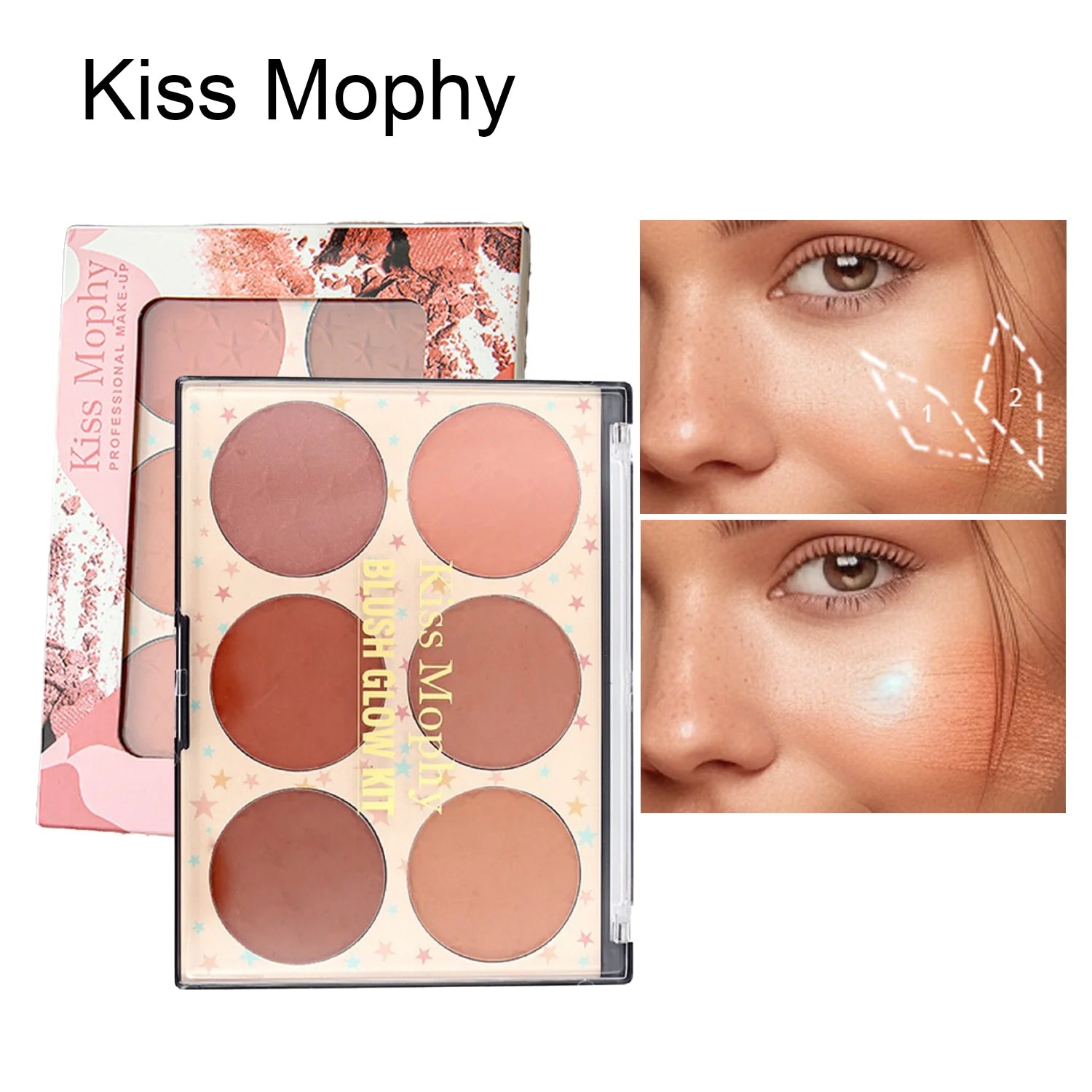 Natural Makeup 6-color Blush Palette Sweet Charm Light Shades Qme