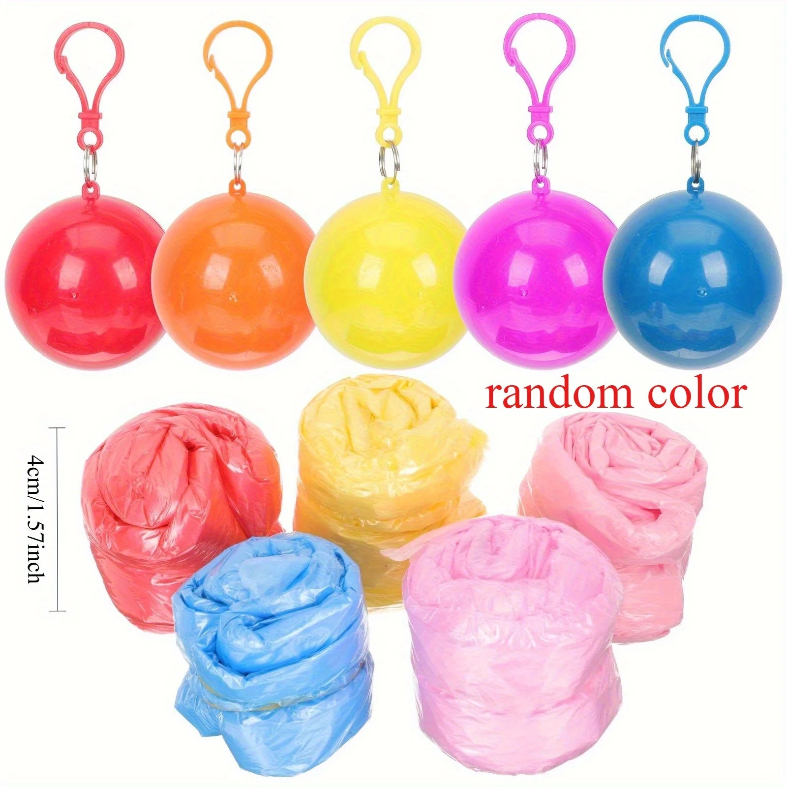 A portable raincoat of random color, with a foldable design, lightweight and practical, suitable for outdoor sports, camping Qme