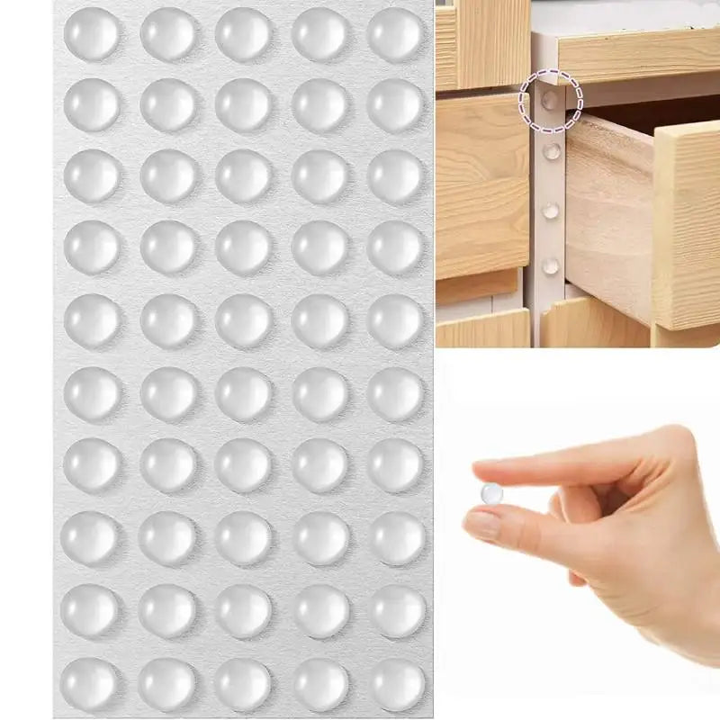 100Pcs Self Adhesive Door Stopper Rubber Damper Buffer Cabinet Bumpers Silicone Furniture Pads Cushion Protective Pads Qme 10x3mm-100pcs