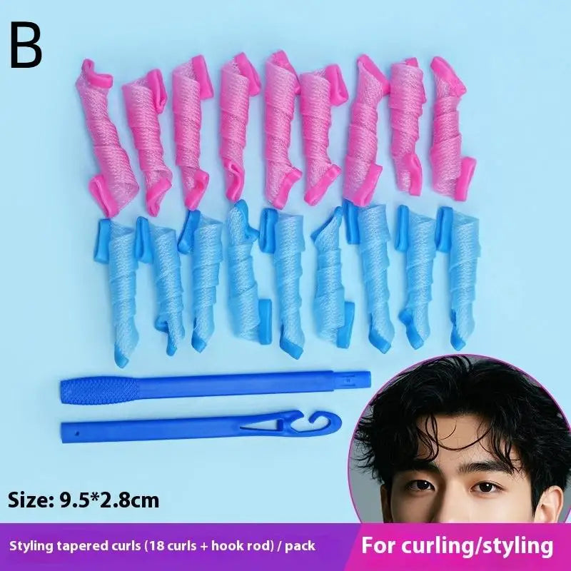 18 Magic Heatless Water Wave Hair Curler Texture Automatic Rolling Qme B