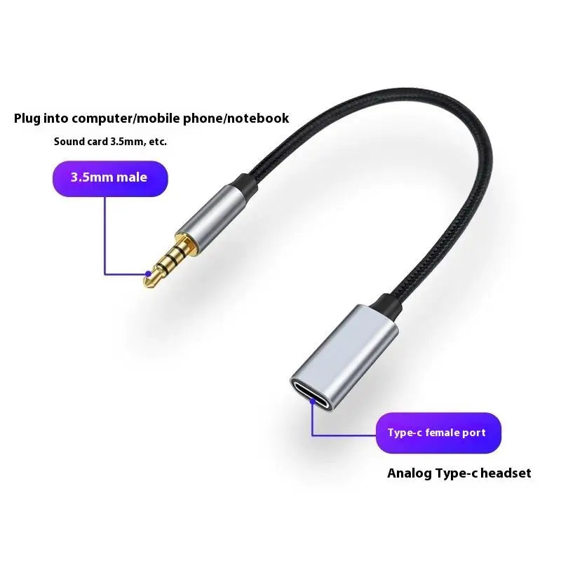 Phone Tablet Accessories USB C Port Cable Conversion Earphone Qme