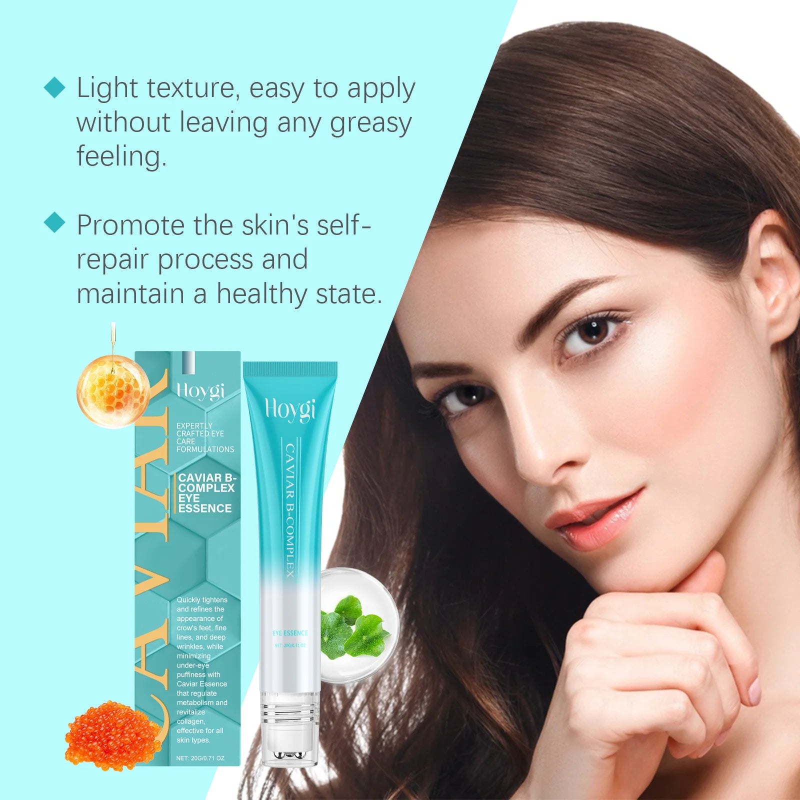Caviar B-Complex Eye Essence Remove Dark Clrcles Anti Puffiness Smoothing Fine Lines Moisturize Skin Around the Eye Serum Qme