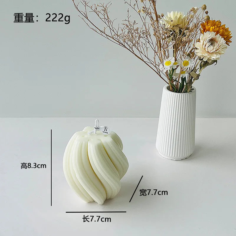 Nordic Minimalist White Scented Candle Atmosphere Home Decor Wedding Arrangement Cylinder Geometric Shape Fragrance Candle Qme H-0656