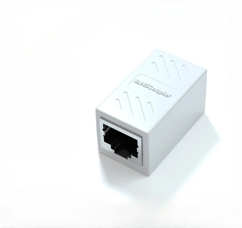 10pcs Standard Rj45 Connector Cat7 Cat6 Cat5e Double Socket Adapter Cat 6 8p8c Network Extender Rg Rj 45 Rg45 Ethernet Cable Qme WHITE