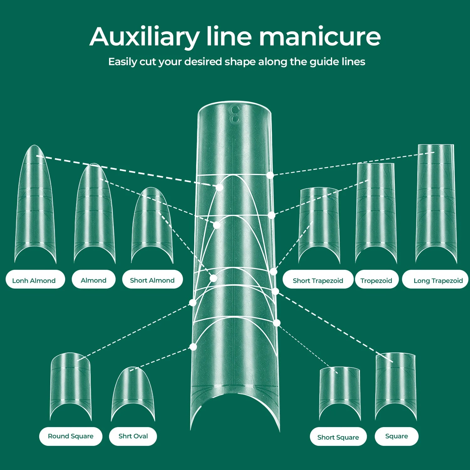 Nailpop Guidelines Matte Half Tips PMMA Nail Extensions Professional Qme