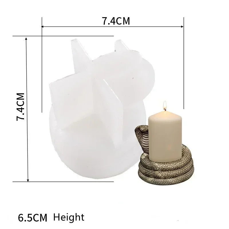 DIY Cobra Shape Silicone Mold Handmade Molds Candle Holder Snake Design for Epoxy Resin Fondant Cake Mould Accessories Qme