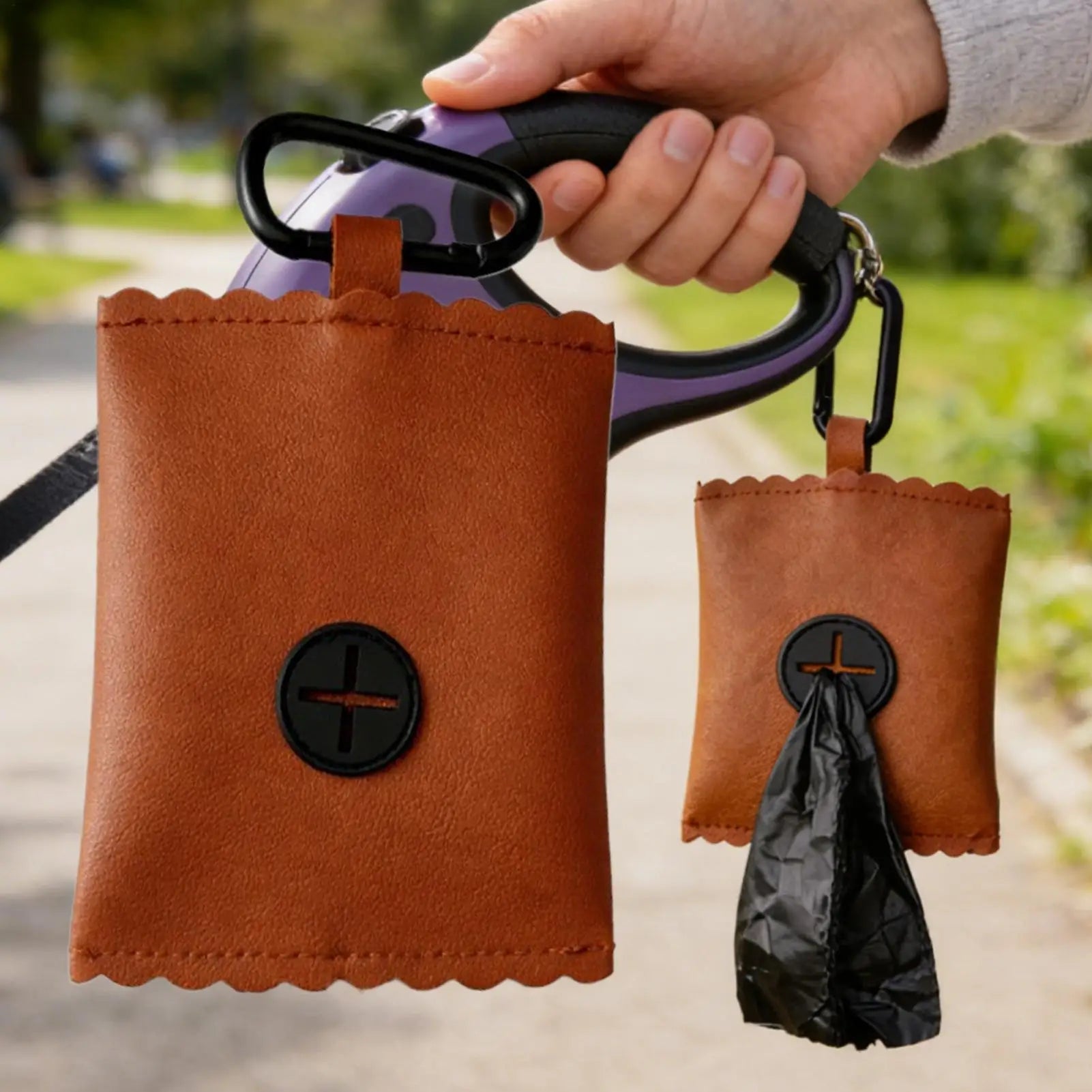Poop Bag Holder Carabiner Zipper Pouch Pet Waste Dispenser Puppy Qme