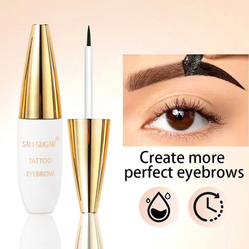 4 Colors Peel Off Eyebrow Tint Gel Waterproof Eyebrow Tattoo Cream Natural Wild Brows Smudge Proof Makeup with Fine Tip Brush Qme