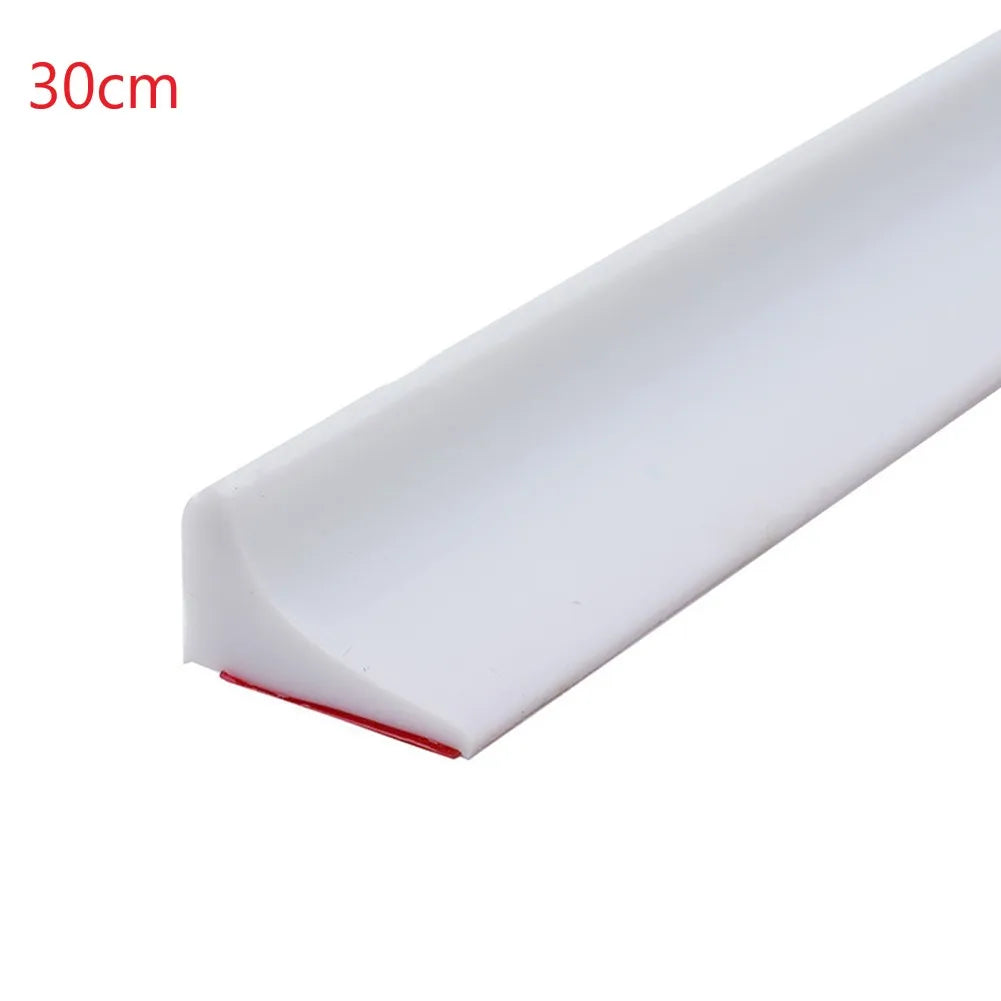 Bathroom Retention Water Barrier Strip Rubber Silicone Shower Barrier Water Stopper Kitchen Dry And Wet Separation Seal Strip Qme White 30cm