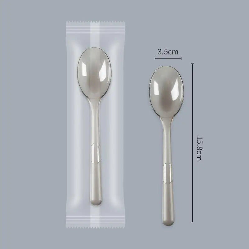 Individually Wrapped Disposable Plastic Utensils Fork Spoon Non Slip Qme L