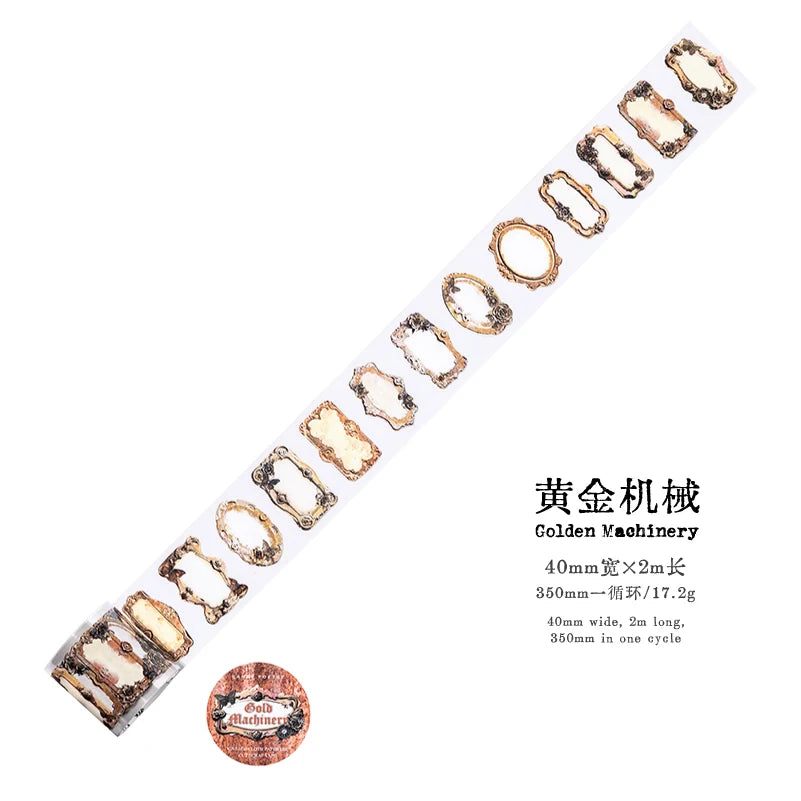 2M/Rolls Vintage Label Sticker PET Tapes Junk Journal DIY Scrapbooking Planners Collage Decor Office Creative Stationery Tape Qme B