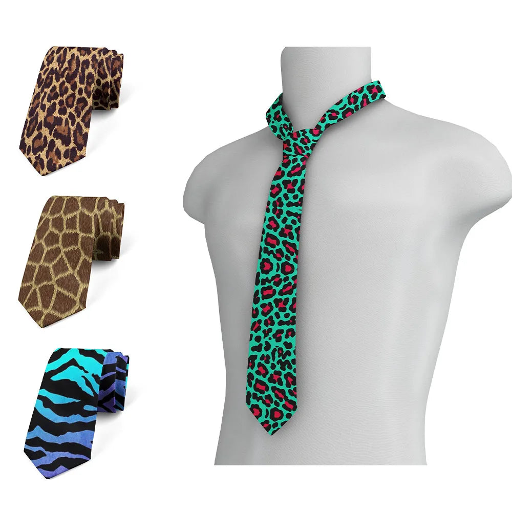 Leopard Snake Sexy Novelty Printed Tie Fashion Casual Creative Men's Qme