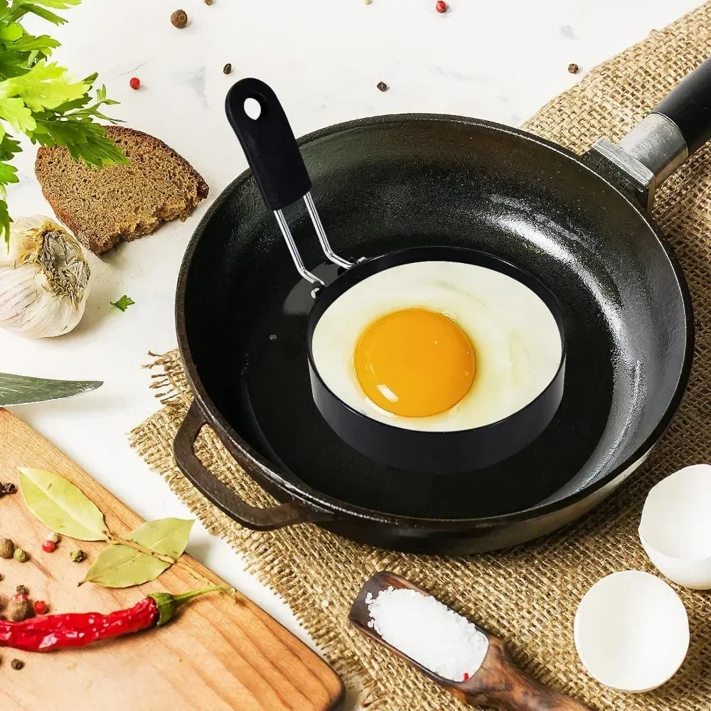 Anti-scald Egg Fried Ring Professional Stainless Steel Nonstick Round Pancake Mold Cooking Egg Mould Breakfast Sandwich Tools Qme