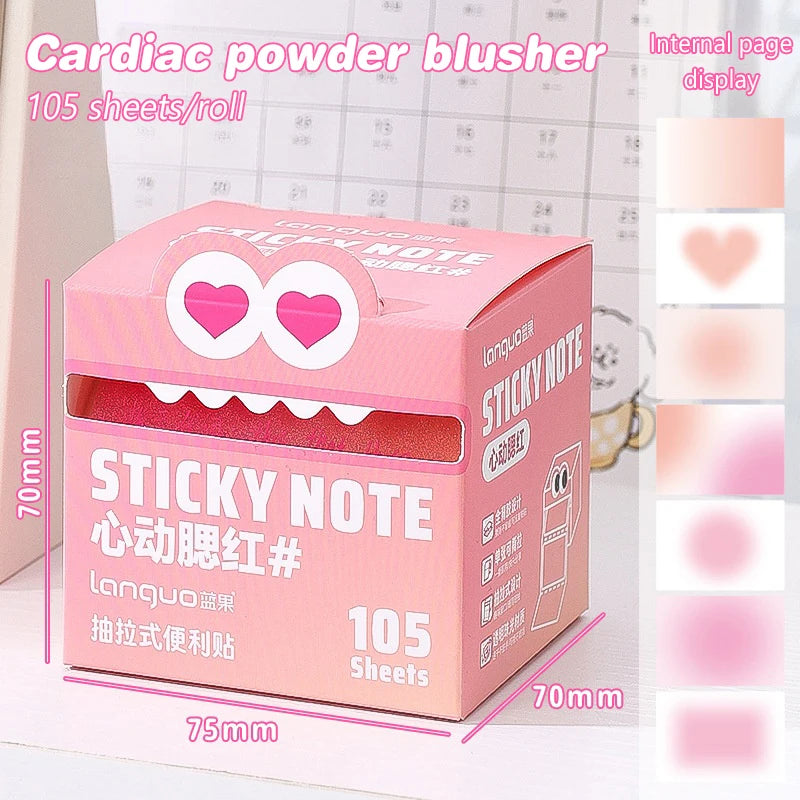 105Sheets Pull-out Sticky Notes Portable Transparent Colorful Qme A5
