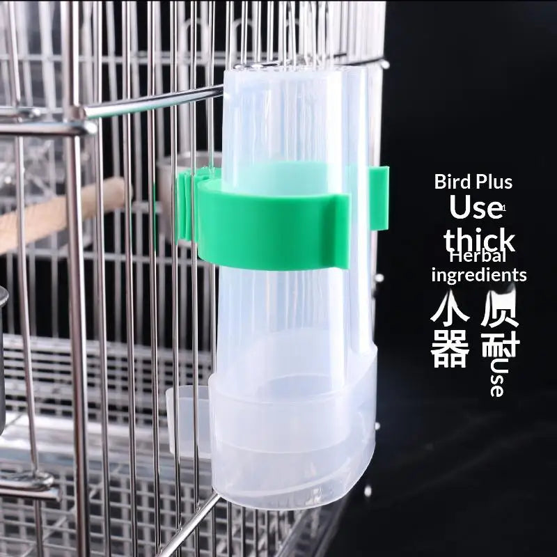Automatic Bird Water Dispenser Drinking Feeder Transparent Cage Qme