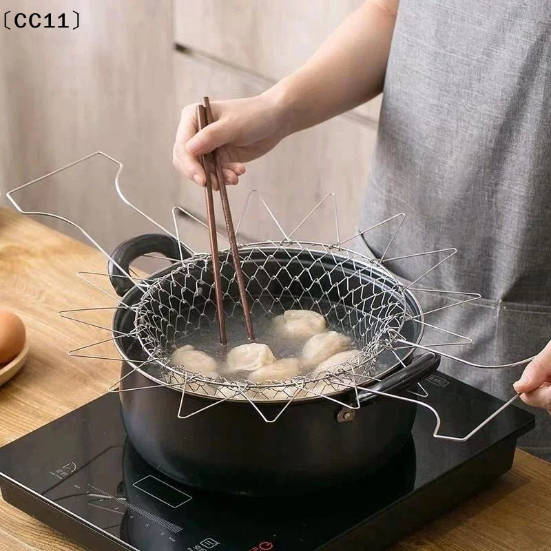 Stainless Steel Foldable Multifunctional Fryer Basket French Fry Qme