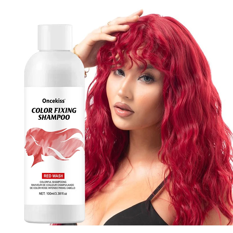 Semi-permanent Hair Coloring Shampoo Invisible Protects Fixes Qme Red
