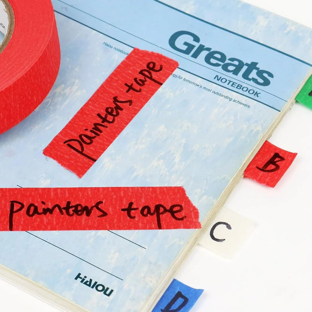 2cm 3/6 Rolls Red Painters Masking Tape Bulk Sharp Edge Line Technology, Residue-Free and Artisan Grade Wall Trim Tape Qme