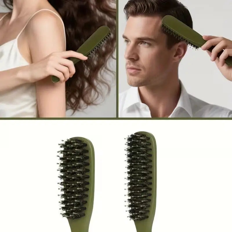 Boar Bristle Hair Brush Travel Portable Comb Women Combs Scalp Qme