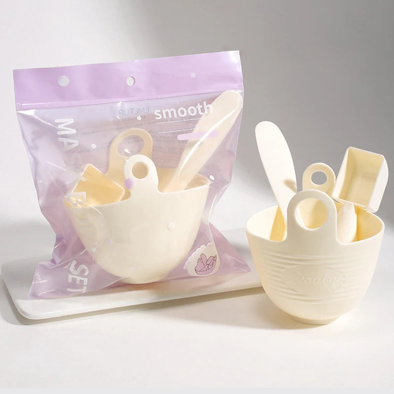 3 Silicone Mask Brushes Bowl Measuring Cup DIY Powder Seaweed Tools Qme