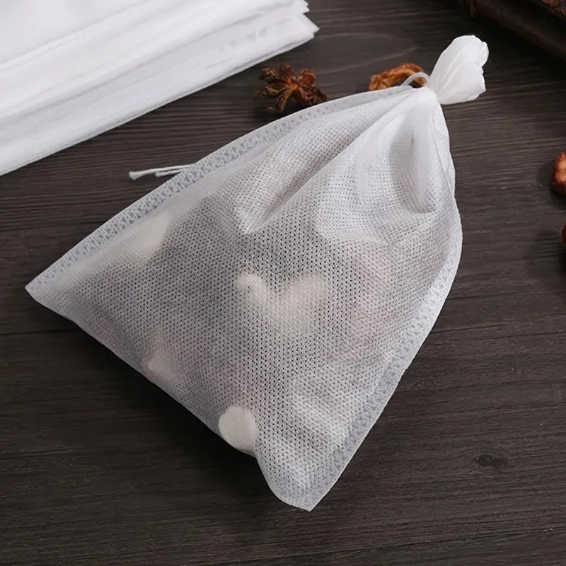 100pcs Non-woven Fabric Tea Bags Food Grade Tea Filter Bags for Spice Tea Infuser with String Heal Seal Spice Filters Teabags Qme