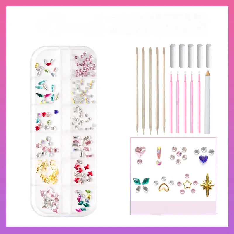 Tooth Gem Kit DIY Crystals Jewelry Kit Teeth Gems Kit Professional Fashionable Tooth Gems Kit for Teeth Teeth Jewelry Starter Qme 12 Grids mixed