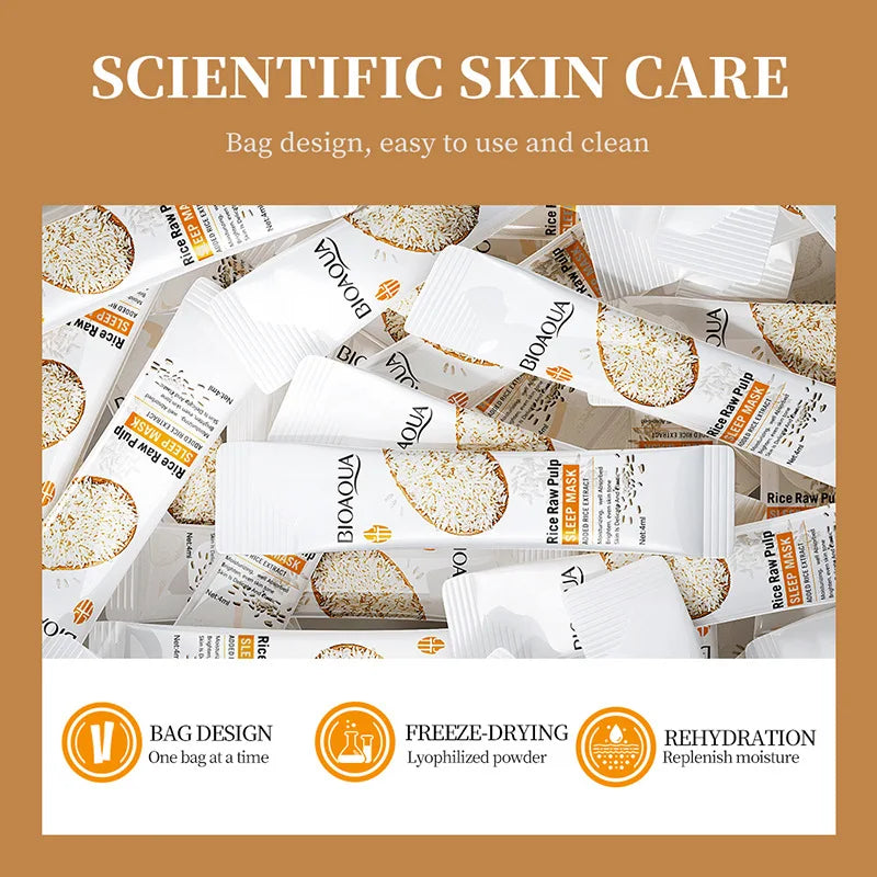 Travel Rice Pulp Sleeping Mask Moisturizes Absorbs Well Brightens Qme