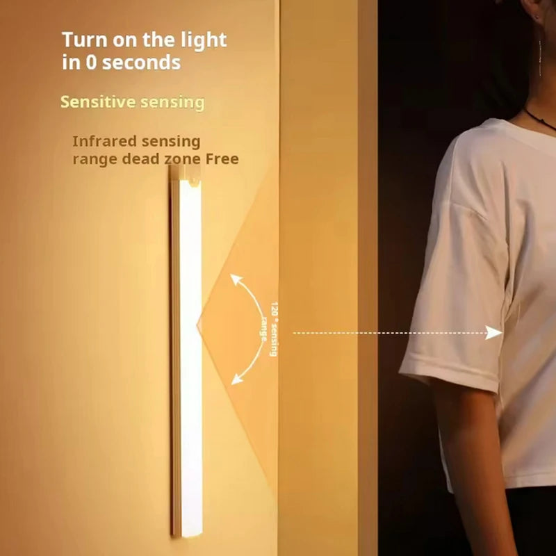Wireless Rechargeable LED Motion Sensor Cabinet Light Ideal Closet Qme
