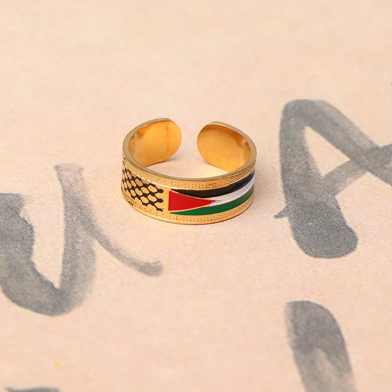 Luxurious Exclusive Arab National Palestinian Scarf Kufiya Ring Ideal Qme B