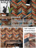 Vintage Contact Paper Many Peel Stick Self Adhesive Wallpaper Qme Colour Wood 19.6FTx17in(6mx45cm)