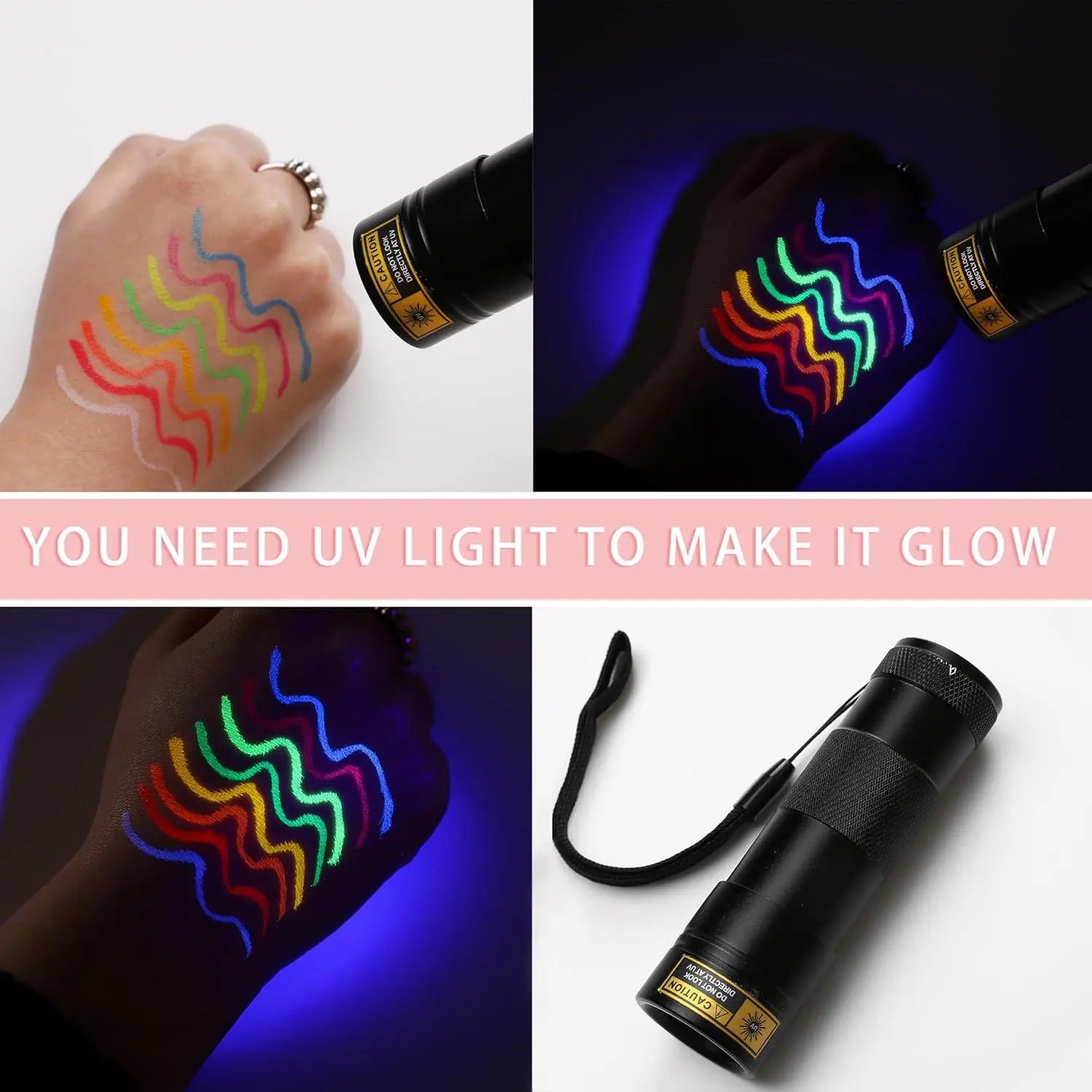 8-color Fluorescent UV Eyeliner Waterproof Sweat-proof Face Paint Pen Qme
