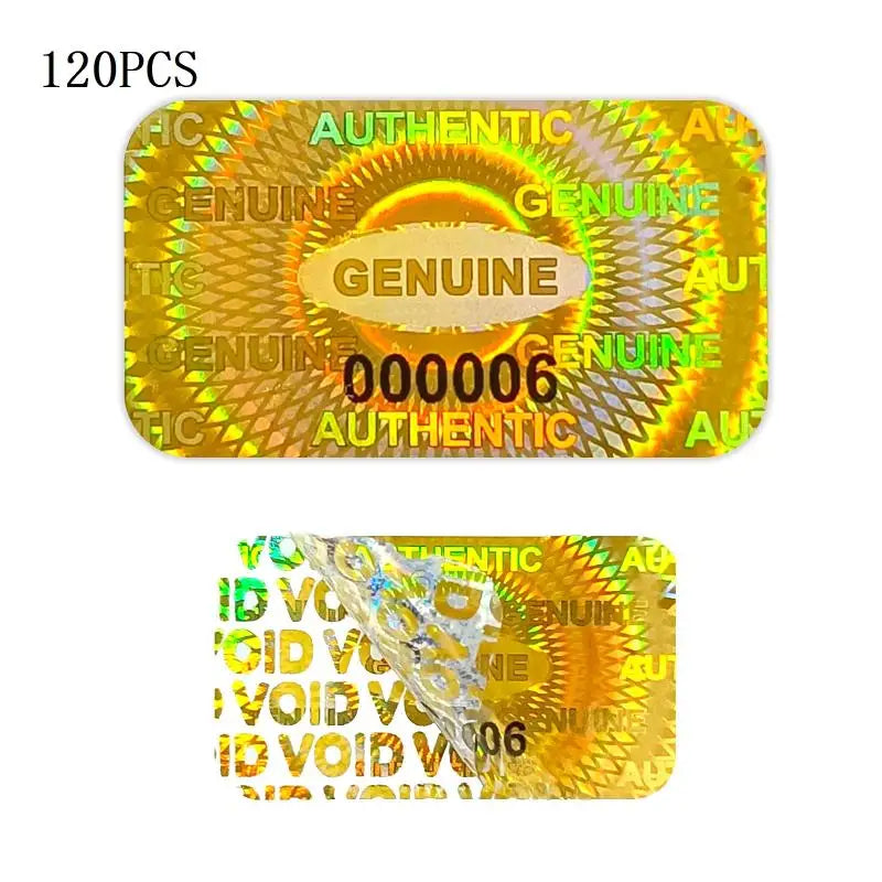 60 120 Holographic Warranty Void Laser Label Security Seal Tamper Qme 120PCS Gold