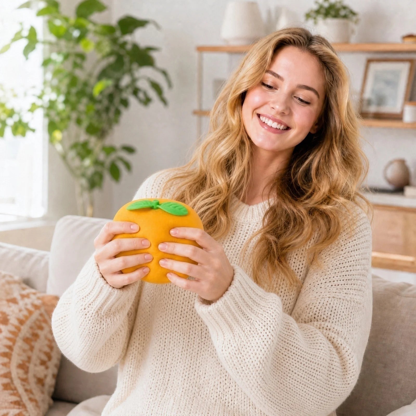 Simualted Peach Soft Stress Relieve Funny Toy for Adults Large Novelty Desk Toy for Fun and Relaxation Creative Decoration Qme