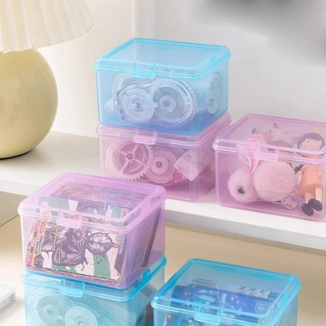 Desk Organizer Box Classification Stationery Transparent Plastic Qme