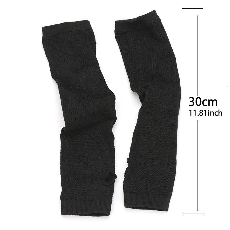 Punk Y2K Gothic Lolita Sleeves Fingerless Gloves Cuff Women Knitted Qme