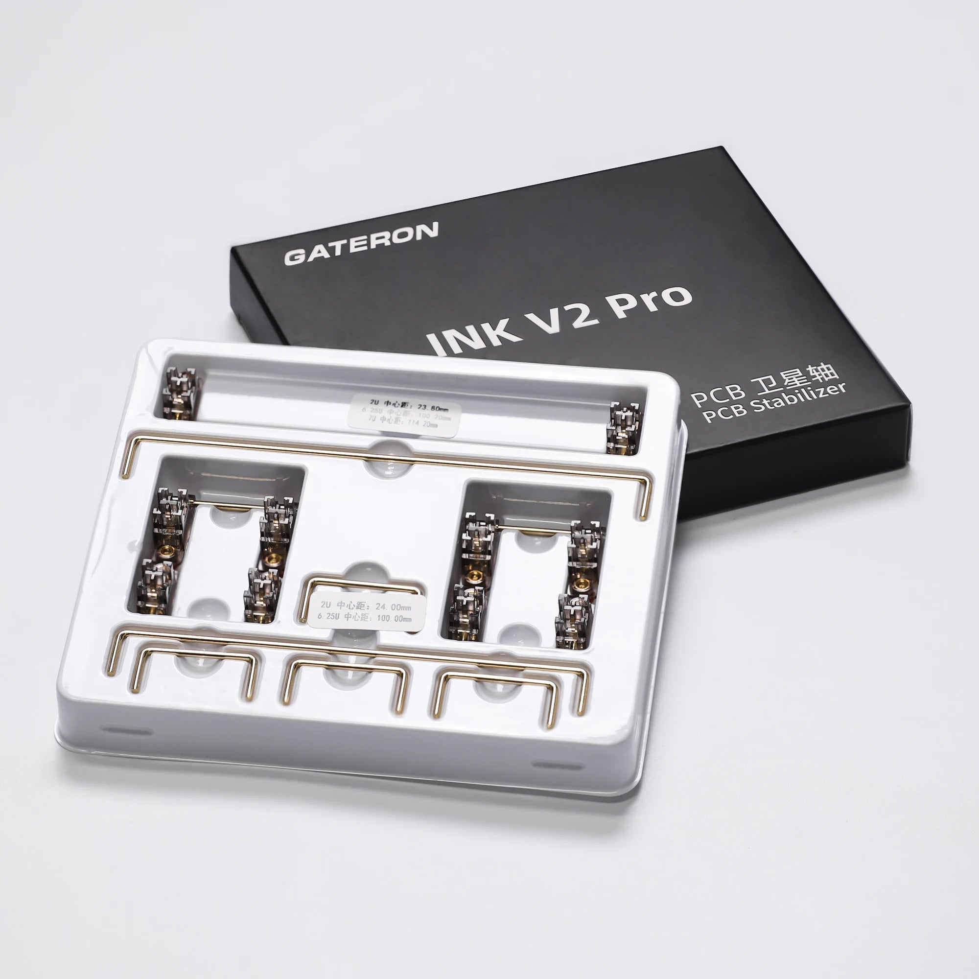 Gateron Ink V2 Pro PCB Stabilizer Black White Transparent Screw Type Stablizer 7U 6.25U 2U Custom Mechanical keyboard Stabilizer Qme Black Translucent
