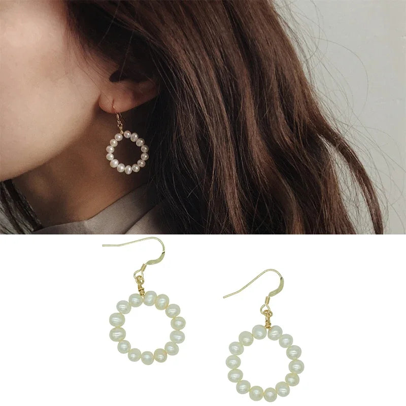 A pair 22MM 14K gold filled Ear Wires Hooks 14K gold Clasps with beads For Earrings DIY Jewelry Findings Components Accessories Qme