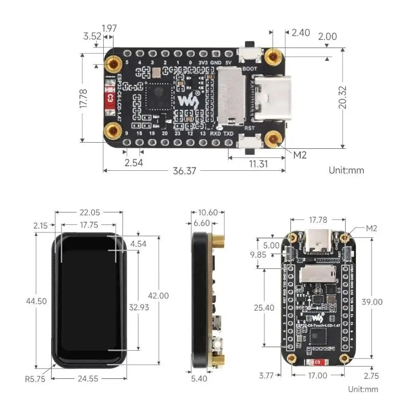 Waveshare ESP32-C6 Touch LCD Touchscreen Display Development Board Qme