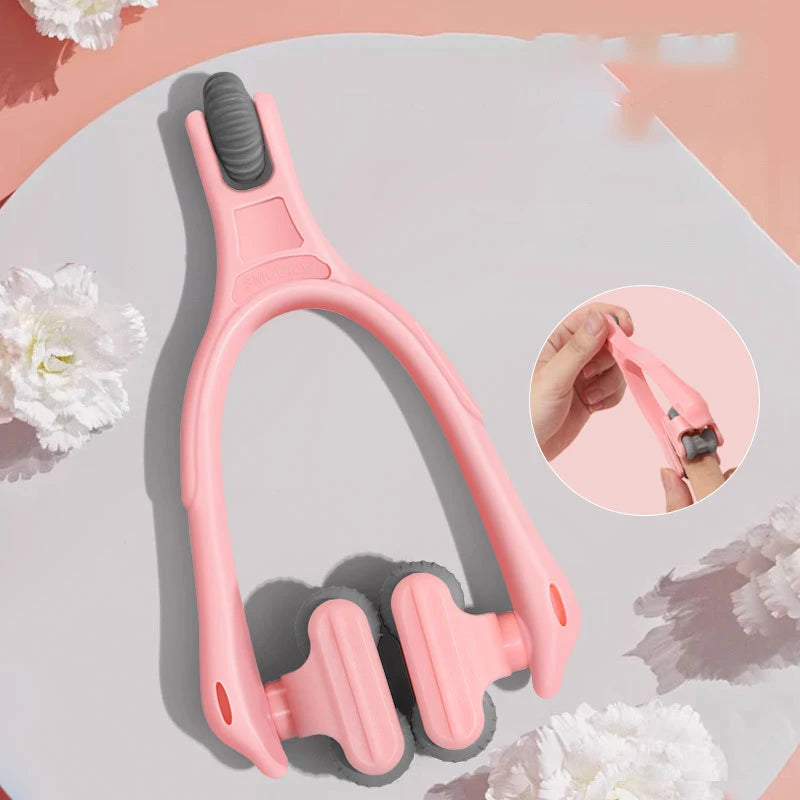 Portable Finger Joints Massager Elastic Handle Dual-row Roller Design Qme