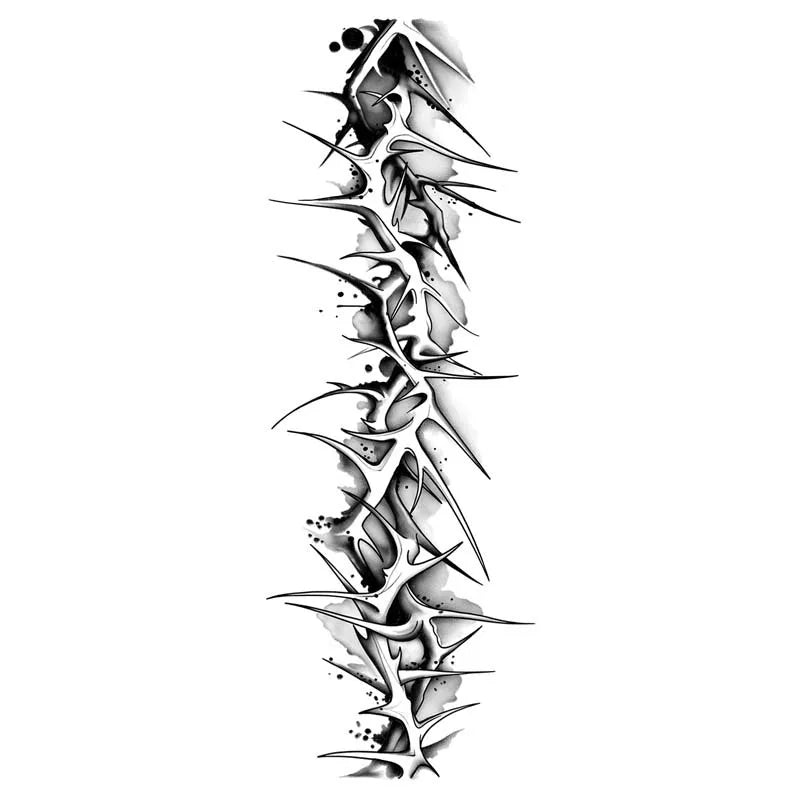 Fierce Thorn Armband Temporary Tattoo, Herbal Semi-Permanent Waterproof 7-15 Days, Non-Reflective Unisex Fake Tattoo for Arm Qme