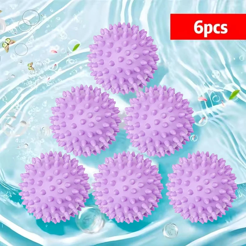 ,Essential Cleaning Supplies for Laundry Reusable 6pcs Silicone Anti Fouling Drum Laundry Ball Home Clean Bathroom Qme Purple 6pcs
