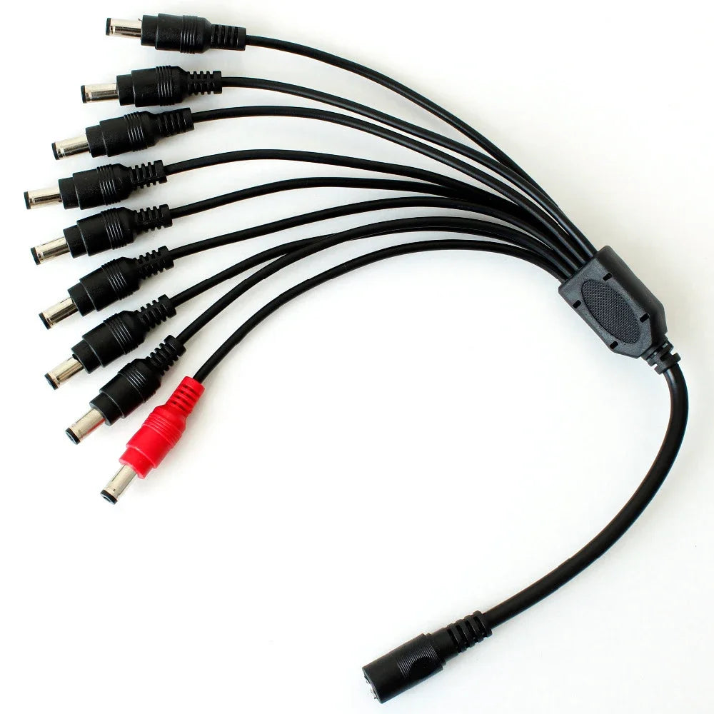 ESCAM 1 to 9 DC Power Splitter Cable DVR Plugs for CCTV Camera System video cctv accessories Qme