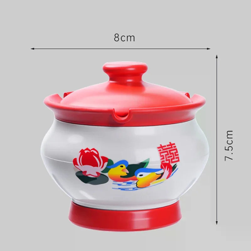 Ashtray With Lid To Prevent Flying Creative And Unique Retro Decorative Spittoon Ashtray For Home Use Qme