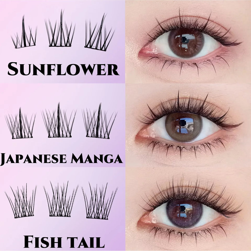 HISYI Glue-free false eyelashes, star eye glue-free series, segmented extensions, easy to use, and multiple styles Qme