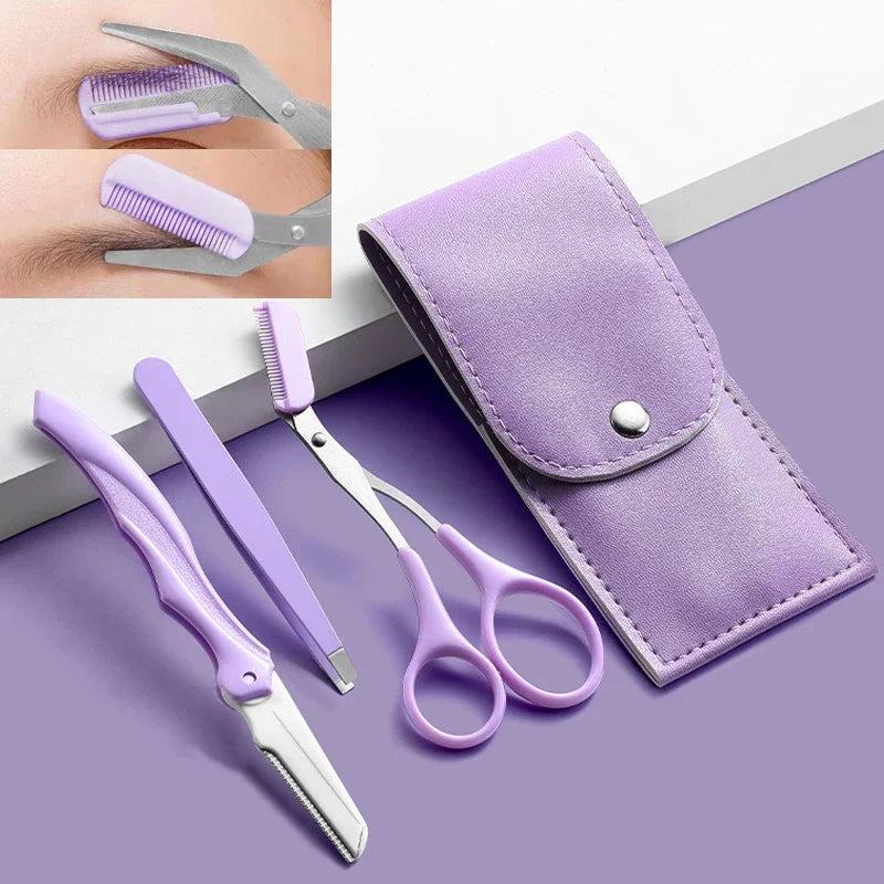 1 2 3 Stainless Steel Eyebrow Trimmer Folding Trimming Suit Clipper Qme