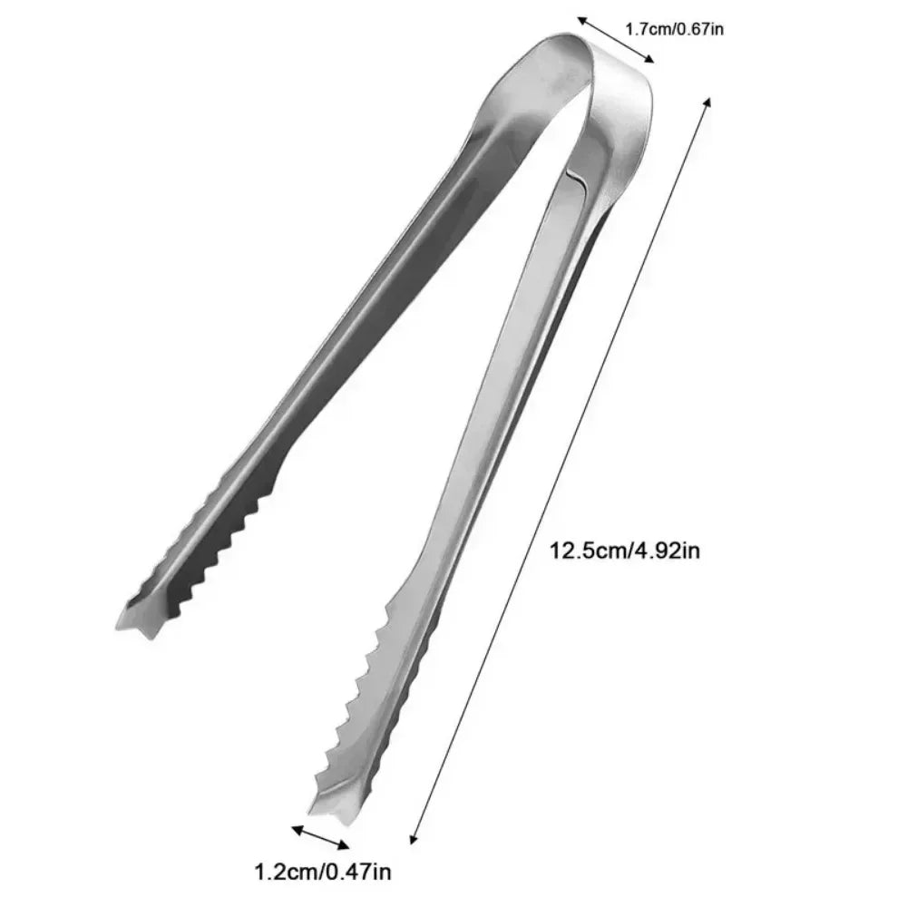 Stainless Steel Ice Tongs Bread Cake Clamps Salad Coffee Sugar Cubes Clips for Restaurant Bar Party Serving Tongs Kitchen Tools Qme